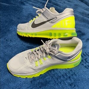 Nike Air Max Gray, black and Bright Neon  Sneakers men’s size 8